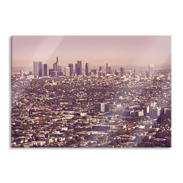 Skyline of Los Angeles - Unframed Photograph on Glass Brayden Studio Size: 60cm H x 80cm W x 0.4cm D on Productcaster.