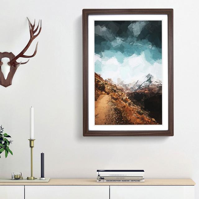 Matterhorn Mountain Switzerland Abstract Art - Picture Frame Graphic Art Print East Urban Home Size: 48cm H x 36cm W x 2cm D, Frame Option: Walnut Fra on Productcaster.