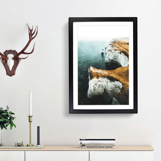 Old Harry Rocks in Dorset - Picture Frame Painting Print East Urban Home Size: 87cm H x 62cm W x 2cm D, Frame Option: Black Framed on Productcaster.