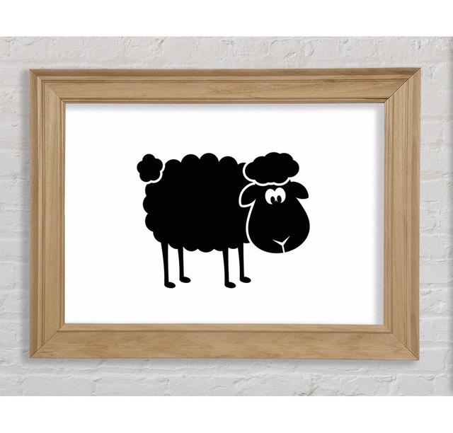 Black Sheep Framed Print August Grove Size: 100cm H x 141.4cm W x 8cm D, Format: Natural Framed Paper on Productcaster.