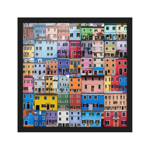 Venetian Houses - Picture Frame Graphic Art Ebern Designs Size: 70cm H x 70cm W x 2cm D, Frame Option: Black Framed on Productcaster.