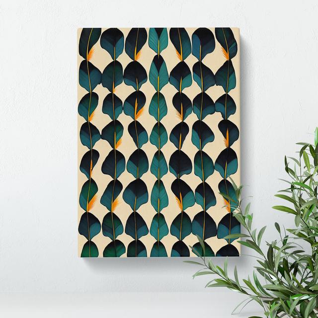 Feather Pattern No.3 - Wrapped Canvas Print Metro Lane Size: 50cm H x 35cm W x 3cm D on Productcaster.