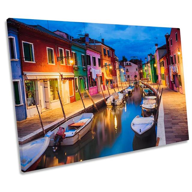 Venice City Italy Twilight Framed - Wrapped Canvas Print Longshore Tides Size: 30.5cm H x 45.7cm W x 2cm D on Productcaster.