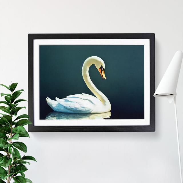 Striking Swan - Single Picture Frame Painting Fairmont Park Size: 46cm H x 64cm W x 2cm D, Frame Colour: Black on Productcaster.