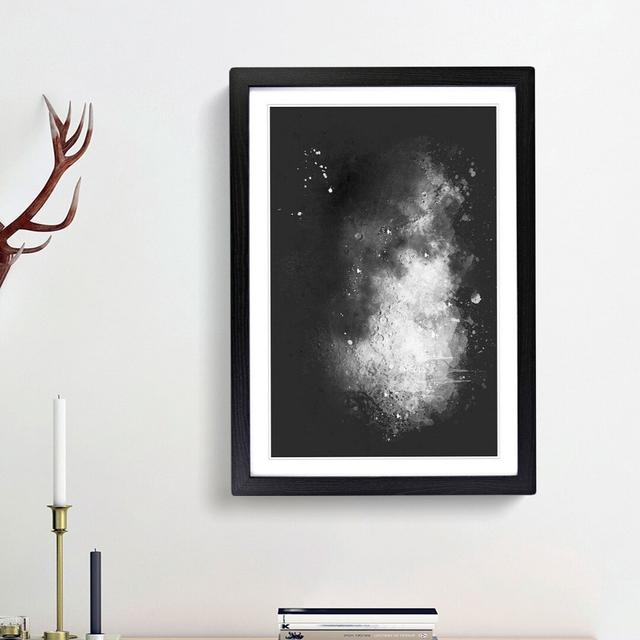 Moon Craters - Picture Frame Graphic Art Print East Urban Home Frame Option: Black Framed, Size: 45cm H x 33cm W x 2cm D on Productcaster.