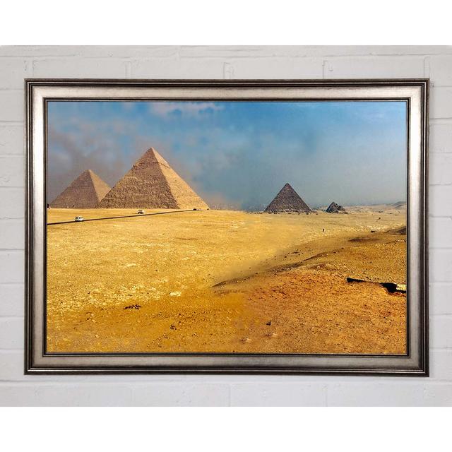 Egyptian Pyramids 1 Framed Print Gracie Oaks Size: 59.7cm H x 84.1cm W x 1.5cm D on Productcaster.