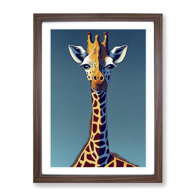 Giraffe Cartoon - Wrapped Canvas Graphic Art Latitude Vive Size: 46cm H x 34cm W x 2cm D, Format: Walnut Framed on Productcaster.