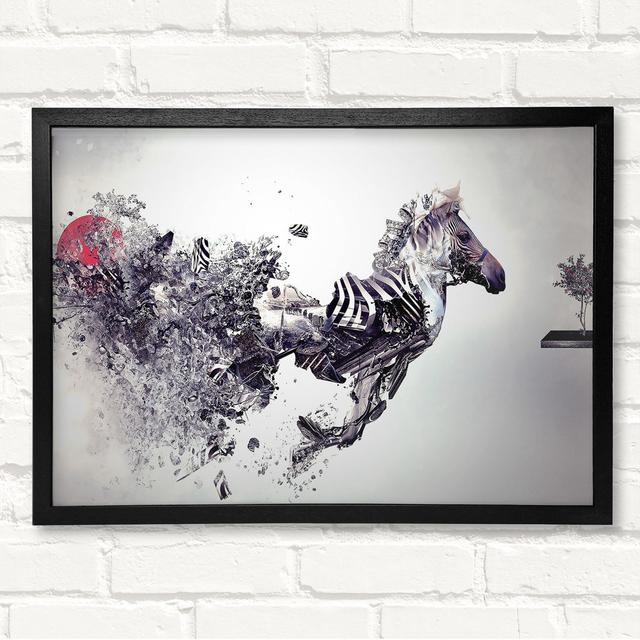 Abstract Zebra Framed Print Happy Larry Size: 42cm H x 59.7cm W on Productcaster.