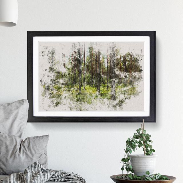 Green Forest Vol.1 - Picture Frame Graphic Art East Urban Home Size: 65cm H x 90cm W x 2cm D, Frame Option: Black Framed on Productcaster.