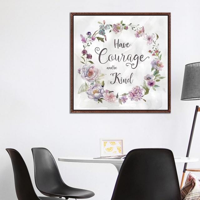 Cottage Floral Kind by Carol Robinson - Graphic Art Print on Canvas Ebern Designs Format: Classic Brown Wood Framed, Size: 93.98cm H x 93.98cm W x 3.8 on Productcaster.