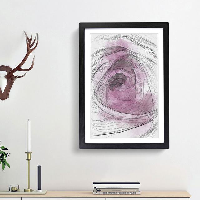 The Heart of a Pink Rose in Abstract - Picture Frame Graphic Art Print East Urban Home Frame Option: Black Framed, Size: 87cm H x 62cm W x 2cm D on Productcaster.