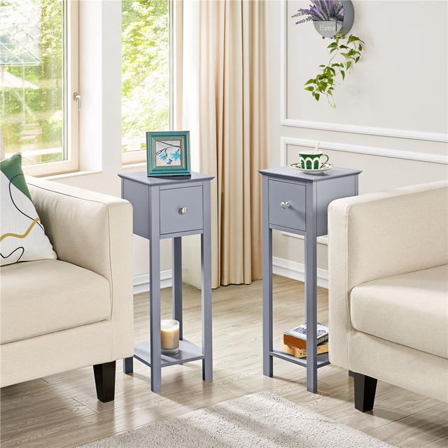 Side Table Set (Set of 2) Yaheetech Colour: Grey on Productcaster.