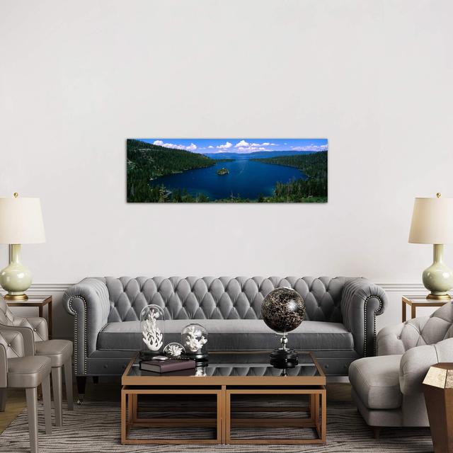 'Fannette Island, Emerald Bay, Lake Tahoe, California, USA' Photograph on Wrapped Canvas Brayden Studio Size: 50.8cm H x 152.4cm W x 3.81cm D on Productcaster.