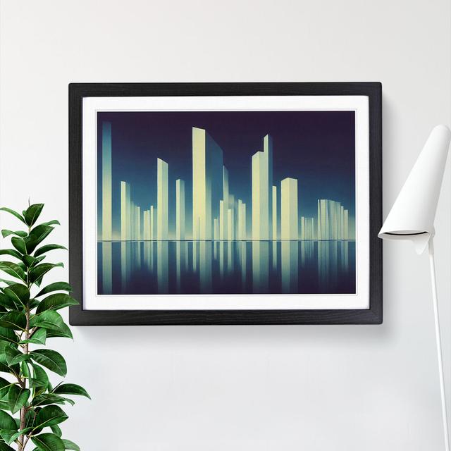 Incredible Abstract City Skyline - Single Picture Frame Print Latitude Run Frame Colour: Black, Size: 46cm H x 64cm W x 2cm D on Productcaster.