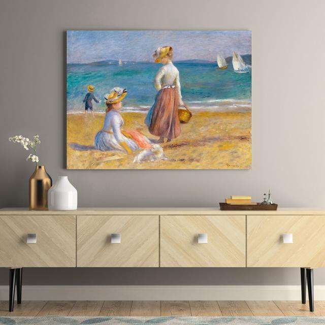 Figures On The Beach by Pierre-Auguste Renoir - Wrapped Canvas Painting Rosalind Wheeler Size: 60cm H x 80cm W x 4cm D on Productcaster.