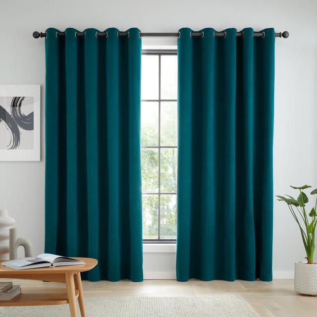 Wilson Blackout Thermal Curtains Catherine Lansfield Curtain Colour: Green, Panel Size: 117cm Width x 229cm Drop on Productcaster.