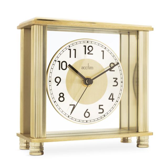 Analogue Metal Quartz Movement / Crystal Tabletop Clock in Gold Acctim on Productcaster.