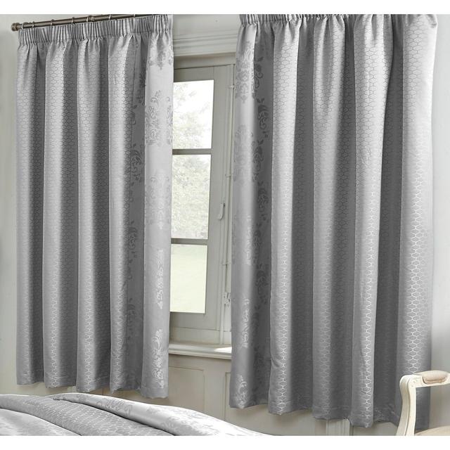 Gaskin Pencil Pleat Blackout Curtain (Set of 2) Astoria Grand Colour: Silver on Productcaster.