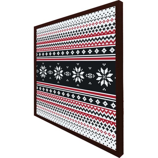 Calwa Abstract Christmas - Print The Seasonal Aisle Size: 61cm H x 61cm W x 4cm D, Frame Colour: Brown on Productcaster.