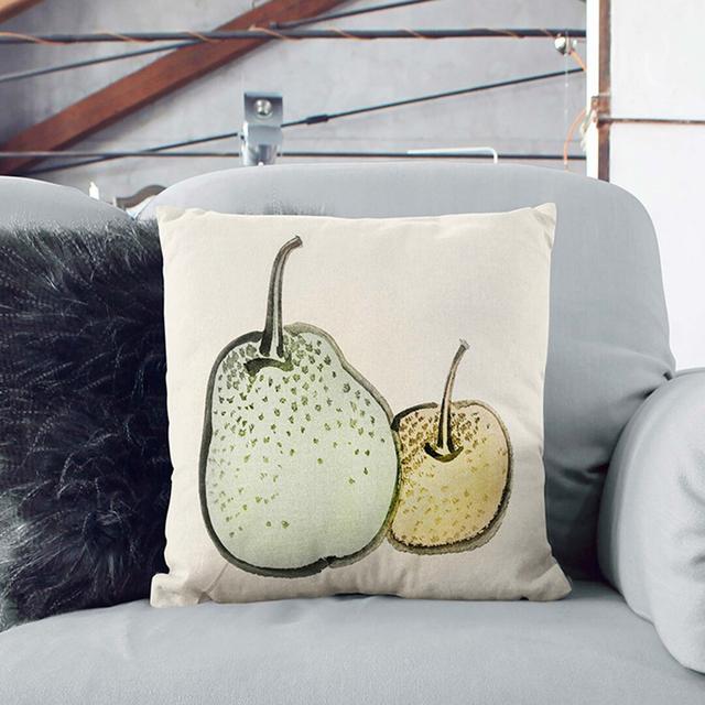 Asian Pears by Kono Bairei Cushion with Filling East Urban Home Size: 40 x 40 cm, Backing Colour: Black on Productcaster.