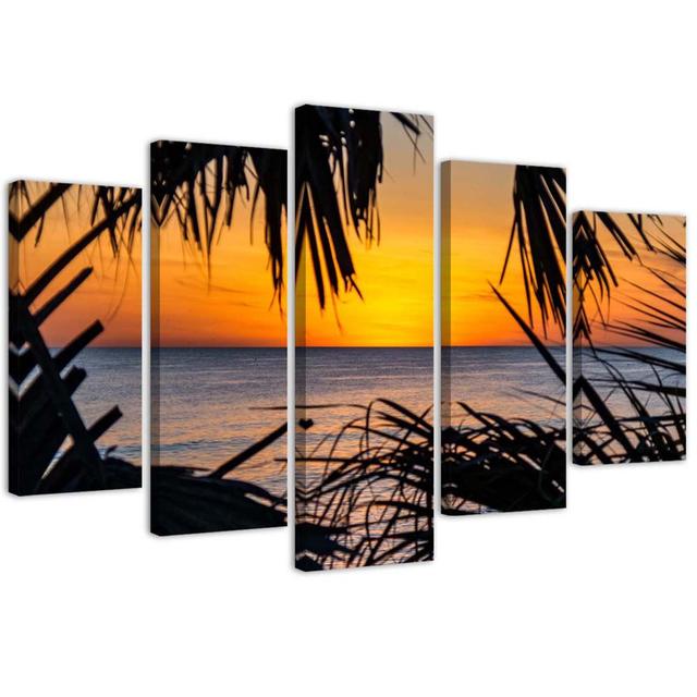 Canvas Print Beach Sea Sand Sunset Highland Dunes Size: 70cm H x 100cm W on Productcaster.