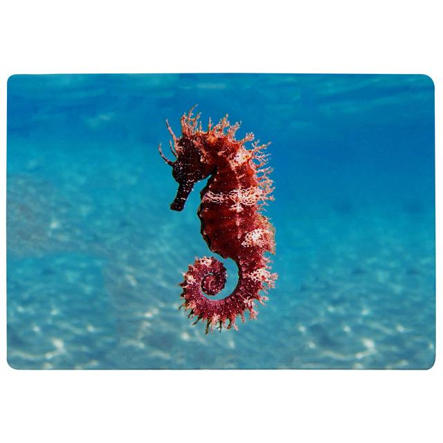 Jainy Mediterranean Seahorse Shaggy Red/Blue Rug East Urban Home Rug Size: Rectangle 140 x 200cm on Productcaster.