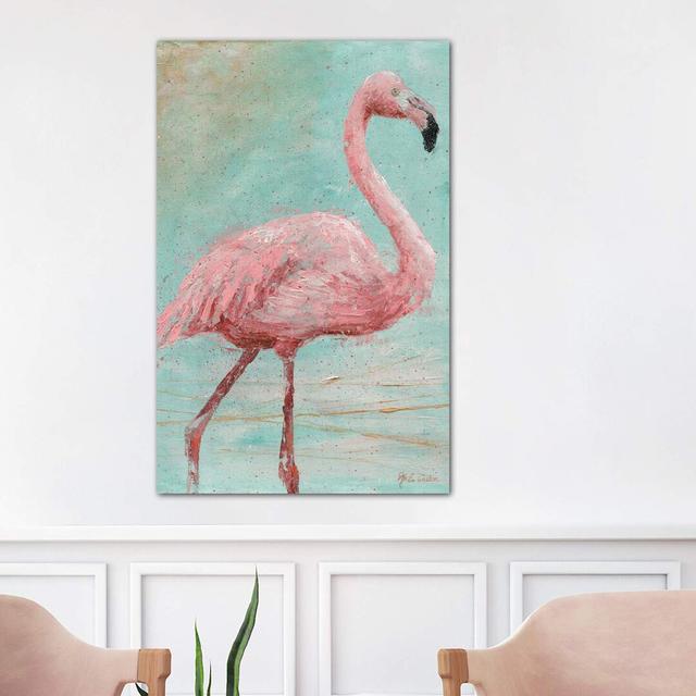 Pink Flamingo I by Marie Elaine Cusson - Wrapped Canvas Graphic Art Print Bay Isle Home Size: 101.6cm H x 66.04cm W x 3.81cm D on Productcaster.