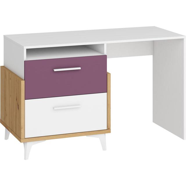 Schreibtisch Mazzeo Hashtag Home Farbe: Lila, Ausrichtung: Links, Größe: 76 cm H x 125 cm B x 57 cm T on Productcaster.