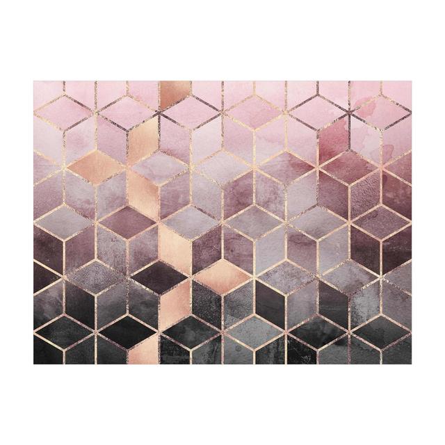 Iselys Power Loomed Gold, Pink Indoor/Outdoor Rug East Urban Home Rug Size: Rectangle 75 x 100cm on Productcaster.