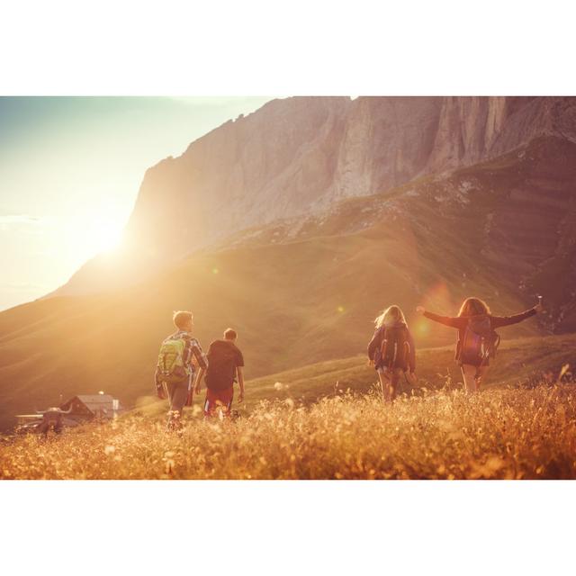 Adventures On The Dolomites: Group Of Friends by Piola666 - No Frame Art Prints on Canvas Latitude Run Size: 80cm H x 120cm W on Productcaster.