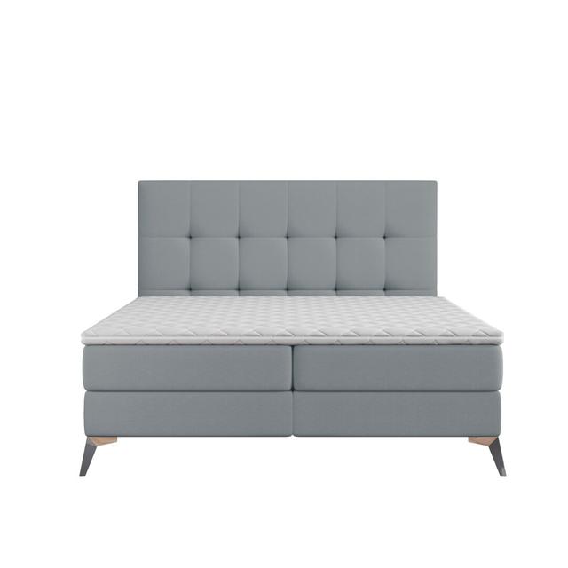 Boxspringbett Wycomb mit Topper und Stauraum Brayden Studio Größe: 140 x 200 cm, Farbe: Grey on Productcaster.