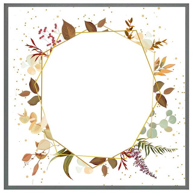 Lillet Autumn Flowers - Single Picture Frame Print Rosdorf Park Size: 41cm H x 41cm W x 4cm D, Frame Colour: Grey Framed on Productcaster.