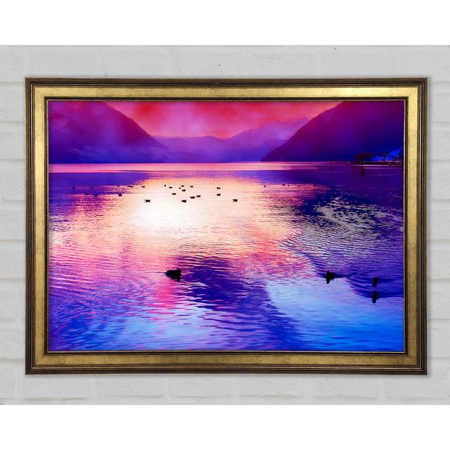 Mountain Lake At Daybreak Framed Print Highland Dunes Size: 84.1cm H x 118.9cm W on Productcaster.