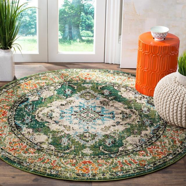 Eastchester Oriental Machine Woven Area Rug Mistana Rug Size: Round 152cm on Productcaster.