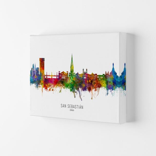 San Sebastian Spain Skyline by Michael Tompsett - Graphic Art Latitude Run Format: Wrapped Canvas, Size: 21cm H x 29.7cm W x 4cm D on Productcaster.