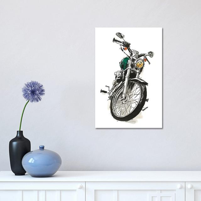 Motorcycles In Ink I by Annie Warren - Wrapped Canvas Print Williston Forge Size: 45.72cm H x 30.48cm W x 1.91cm D on Productcaster.