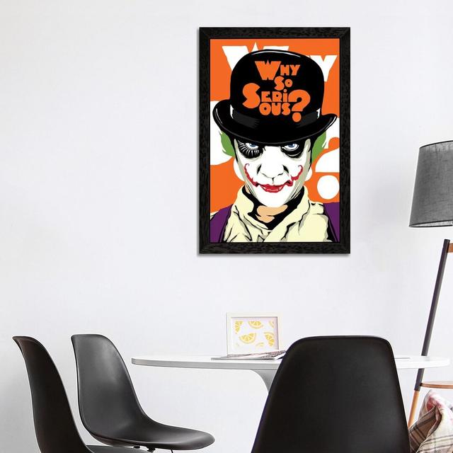 Leinwandbild A Clockwork Joker von Butcher Billy Happy Larry Größe: 101,06 cm H x 66,04 cm B x 3,81 cm T, Rahmenauswahl: Schwarzer Rahmen on Productcaster.