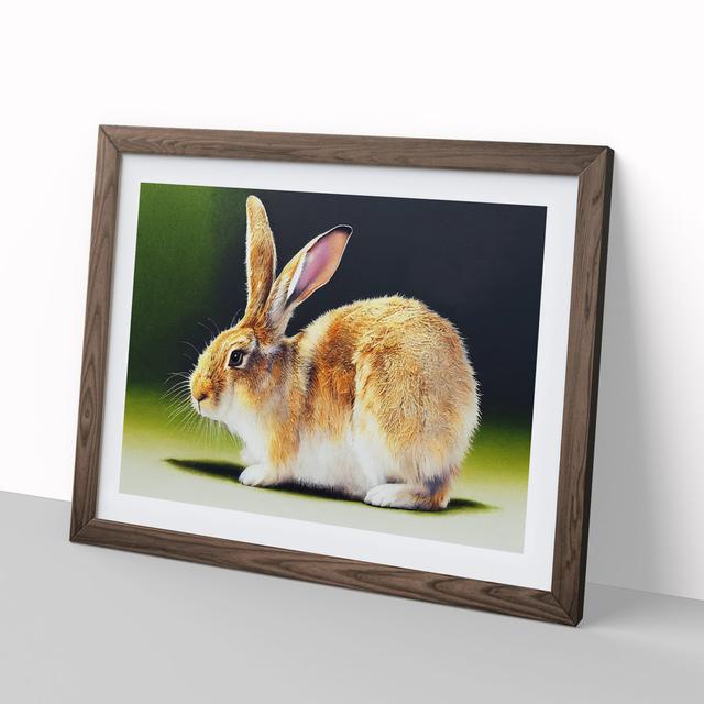 Watercolour Rabbit - Picture Frame Graphic Art Brambly Cottage Size: 34cm H x 46cm W, Format: Dark Brown on Productcaster.