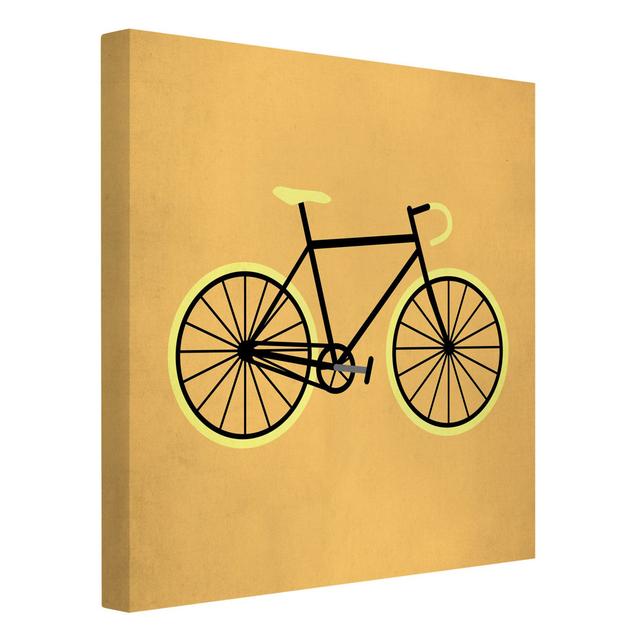 Bicycle in Yellow by Boris Draschoff - Wrapped Canvas Graphic Art Rosalind Wheeler Format: 260g/m² Canvas, Size: 60cm H x 60cm W on Productcaster.