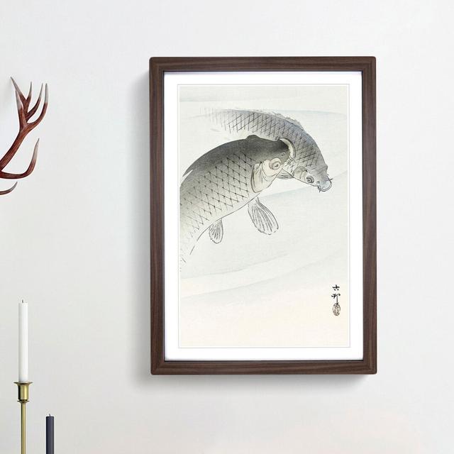 Two Carps by Ohara Koson - Picture Frame Painting Print East Urban Home Frame Option: Walnut Framed, Size: 36cm H x 27cm W x 2cm D on Productcaster.