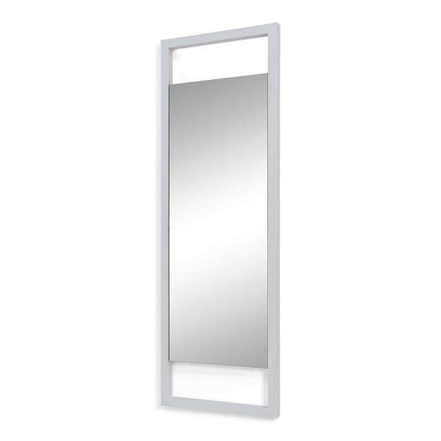 Howlett Metal Framed Wall Mounted Accent Mirror in White Rebrilliant Size: 54cm H x 44cm W on Productcaster.