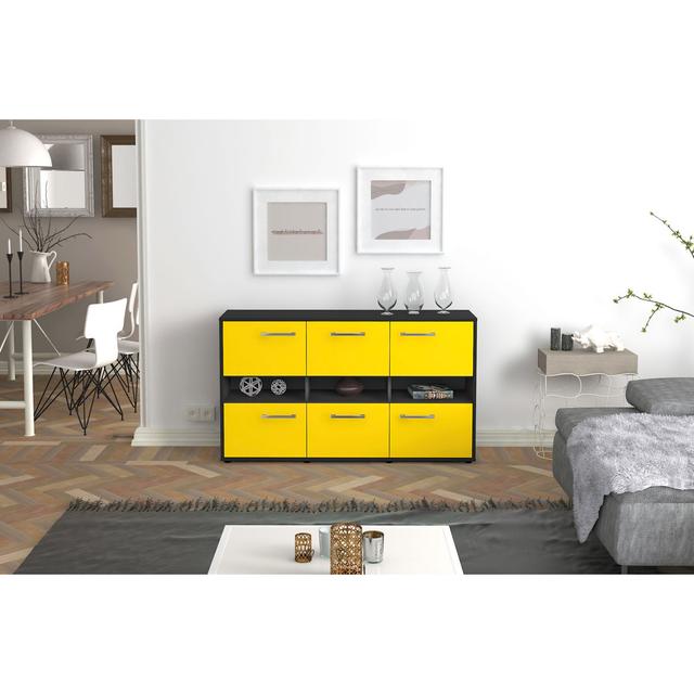 Belkys TV Stand for TVs up to 60 Brayden Studio Colour: Yellow/Anthracite on Productcaster.