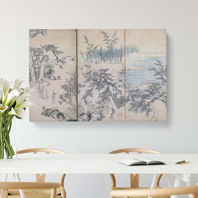 Gathering in an Orchid Pavilion by Maruyama Okyo - Wrapped Canvas Painting Print East Urban Home Size: 40cm H x 60cm W x 3cm D on Productcaster.