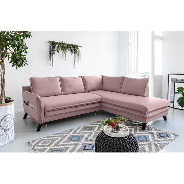 Ecksofa Charming Charlie mit Bettfunktion MiuForm Ausrichtung: Rechts ausgerichtet, Polsterfarbe: Puderrosa on Productcaster.