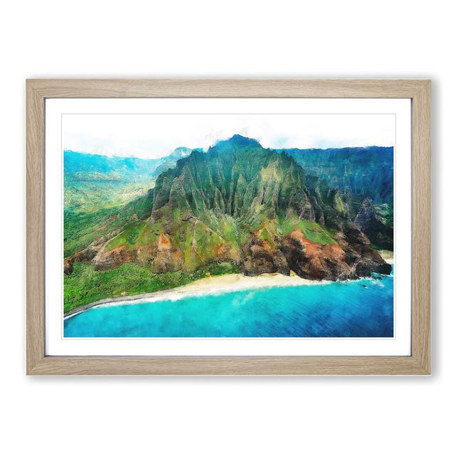 Na Pali Coast in Hawaii - Picture Frame Painting East Urban Home Size: 27cm H x 36cm W x 2cm D, Frame Option: Oak Framed on Productcaster.