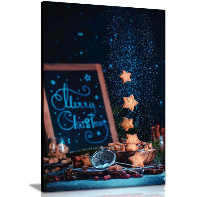 Make A Wish Star Shaped Sugar Cookies On Christmas - Wrapped Canvas Print Panther Print Size: 46cm H x 31cm W on Productcaster.