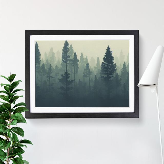 Alluring Pine Tree Forest - Single Picture Frame Painting Alpen Home Frame Colour: Black, Size: 34cm H x 46cm W x 2cm D on Productcaster.