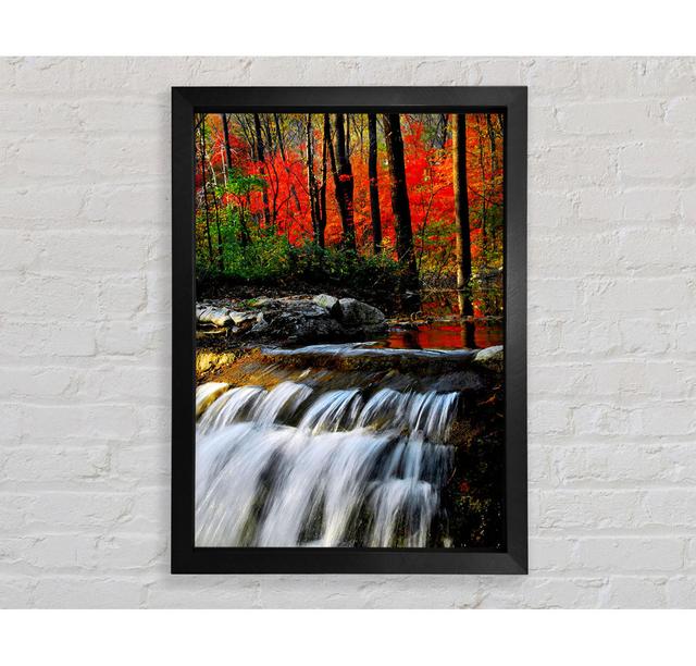 Autumn Waterfall Forest - Single Picture Frame Art Prints Union Rustic Size: 59.1cm H x 84.1cm W x 3.4cm D on Productcaster.