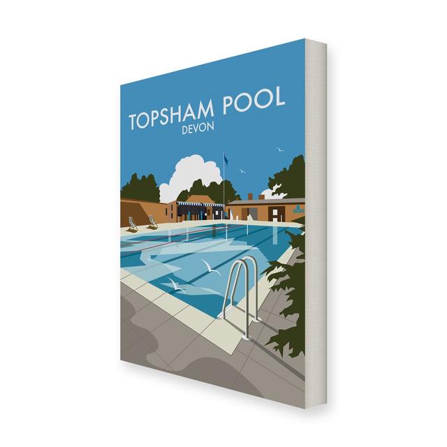 Topsham Pool, Devon by Dave Thompson Vintage Advertisement on Canvas East Urban Home Size: 80 cm H x 60 cm W x 5 cm D on Productcaster.