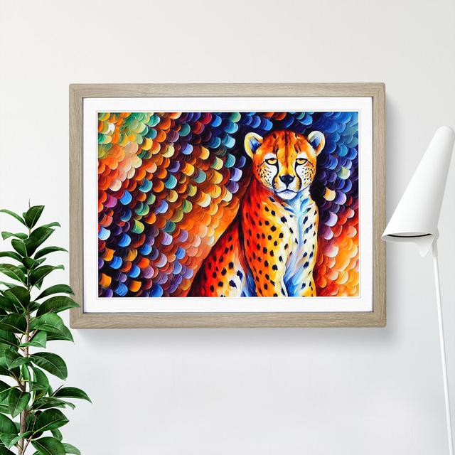 Cheetah Vol.1 Abstract - Single Picture Frame Painting Latitude Vive Size: 34cm H x 46cm W x 2cm D, Frame Colour: Oak on Productcaster.